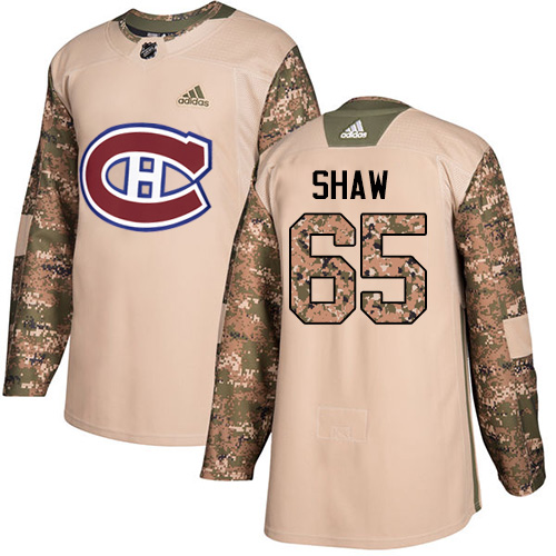 Adidas Canadiens #65 Andrew Shaw Camo Authentic Veterans Day Stitched NHL Jersey